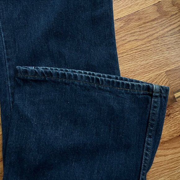 Vintage Levis 514 Super-low dark wash 100% cotton Flared leg women's 7jr. USA! - Picture 4 of 9